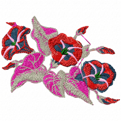 Flowers And Tree Embroidery Design 9